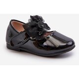 Kesi Patent leather children's ballerinas with velcro and bow, Black Olessa Cijene