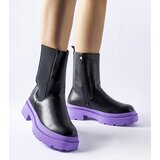Gemre Black ankle boots on purple sole Garden | ePonuda.com