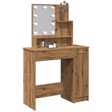 vidaXL toaletna mizica z led lučkami artisan hrast 86,5x35x136 cm | Shoptok.si