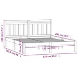  Za krevet od masivnog drva 150 x 200 cm 5FT veliki bračni | shoptok.hr