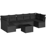 vidaXL Vrtna sedežna garnitura 8-delna z blazinami črn poli ratan | Shoptok.si