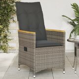 Maison Chic Nastavljiv Vrtni Stoli - Stol za vrt z blazinami siv poli ratan JS32, (21878621) | Shoptok.si