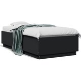  Okvir za krevet crni 75 x 190 cm od konstruiranog drva | shoptok.hr