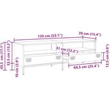 vidaXL TV ormarić crni 135x39x43,5 cm hladno valjani čelik | shoptok.hr