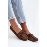 Boto Women's Loafers with Fringes and Bow Dark Green Olivianne | Shoptok.si