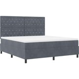 Box Spring Postelja z Vzmetnico Temno Siva Super King Žamet, (22052605) | Shoptok.si