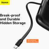 Baseus Power Bank 20000mAh Qpow Pro - USB + Type C - PD 22,5W s Type C kablom (PPQD060301) črn | Shoptok.si