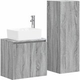  Set namještaja za kupaonicu 2 kom. Siva Sonoma 33 x 34.5 x 100 cm | Shoptok.si