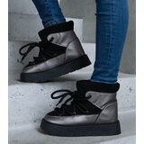  Black platform snow boots insulated with fur Sapphi Cijene