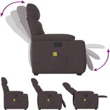 vidaXL Električni masažni naslanjač s funkcijo vstajanja temno rjav | Shoptok.si