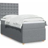  Okvir kreveta s oprugama i madrac svjetlosivi 90x200cm tkanina | shoptok.hr