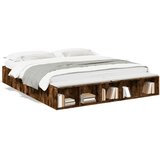 Furnova Posteljni okvir dimljeni hrast 200x200 cm inženirski les, (21933909) | Shoptok.si