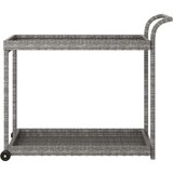 vidaXL barska kolica siva 100 x 45 x 83 cm od poliratana | shoptok.hr