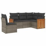 Maison Chic Seti vrtnega pohištva - Vrtna garnitura - Vrtni pohištvo set 5-delna z blazinami siv poli ratan, (21814182) | Shoptok.si