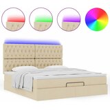  Otomanski krevet s madracem i LED krem 180x200cm od tkanine | shoptok.hr