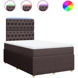 vidaXL Box spring postelja z vzmetnico temno rjav 120x200 cm blago, (21309357) Cene