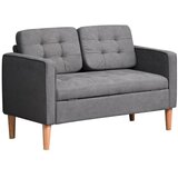 Nesta 2-sedežna zofa, tekstilni kavč, snemljive blazine, gumijast les, bombaž, siva, 117x62x78 cm, za dnevno sobo, (5000493786) | Shoptok.si