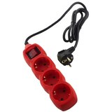  Produžni kabel s utičnicama (3-struko, Crvene boje, Dužina kabela: 1,5 m) | shoptok.hr