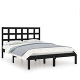  Posteljni okvir črn iz trdnega lesa 140x190 cm, (20648541) | Shoptok.si