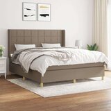  Box spring postelja z vzmetnico taupe 160x200 cm blago, (20894342) Cene