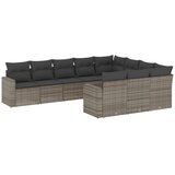 10-dijelni set vrtnih sofa od poliratana s jastucima sivi | shoptok.hr