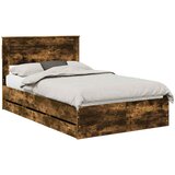 Krevetna konstrukcija s ladicama Dimljeni hrast 135 x 190 cm | shoptok.hr