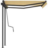  Tenda na ručno uvlačenje sa stupovima 3 5 x 2 5 m žuto-bijela | shoptok.hr