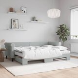  Dnevni krevet na razvlačenje svjetlosivi 80 x 200 cm baršunasti | shoptok.hr