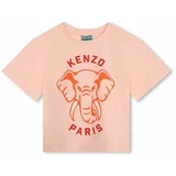 Kenzo Kids Otroška bombažna kratka majica roza barva