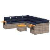 vidaXL 9-dijelni set vrtnih sofa od poliratana s jastucima sivi | shoptok.hr