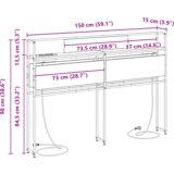  Skladiščni naslon s polico Siva sonoma 150 cm Konstruiran les, (5000142459) | Shoptok.si