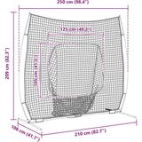 vidaXL Bejzbol in softball Črna 250 x 106 x 209 cm Poliester | Shoptok.si