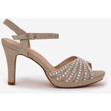 Da High Heeled Sandals With Decoration And Glitter | shoptok.hr