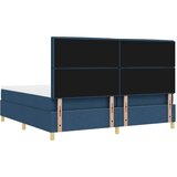  Krevet s opruga kutije s uzglavljem Plava 200 x 200 cm tkanina Slike