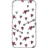 Silikonska maska za iPhone 14 Plus 6.7 Heart Pattern Print Skin bela