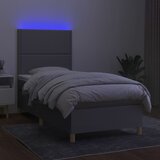  Krevet box spring s madracem LED svjetlosivi 90x200 cm tkanina | shoptok.hr