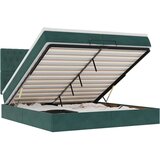  Otomanski posteljni okvir z vzmetnicami zelen 200x200cm žamet, (22054165) | Shoptok.si