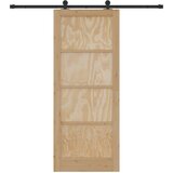  Klizna vrata Prirodna i crna 86 x 211 cm Masivna borovina | shoptok.hr