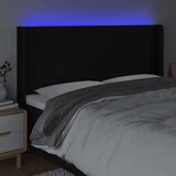 vidaXL LED posteljno vzglavje črno 183x16x118/128 cm blago | Shoptok.si