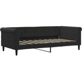  Dnevni krevet na razvlačenje s ladicama crni 90 x 190 cm baršun | shoptok.hr