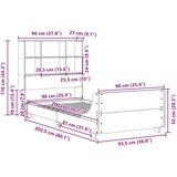 vidaXL Posteljni okvir brez vzmetnice voščeno rjav 90x200 cm borovina | Shoptok.si