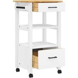 vidaXL Kuhinjski voziček MONZA 48x40x90 cm trdna borovina | Shoptok.si