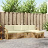  Set vanjskih sofa 5 pcs Bijela i krem 245 x 122,5 x 73 cm | Shoptok.si
