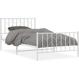 Metalni okvir kreveta uzglavlje i podnožje bijeli 107x203 cm | shoptok.hr