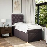 vidaXL Krevet s oprugama i madracem tamnosmeđi 90 x 200 cm od tkanine | shoptok.hr