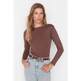 Trendyol Brown Boat Neck Knitted Blouse Cijene