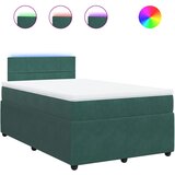 vidaXL Box spring postelja z vzmetnico temno zelena 120x200 cm žamet, (21305362) | Shoptok.si