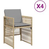 Maison Chic Vrtni stoli - Stol za vrt z blazinami 4 kosi bež poli ratan JS2202, (21876838) Cene
