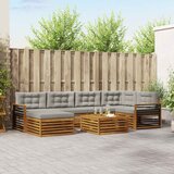  Set vanjskih sofa 7 kom. Prirodna i svijetlo siva | shoptok.hr
