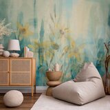  Foto tapeta - A touch of summer - floral motif with a meadow of flowers in blue tones 150x105 | shoptok.hr